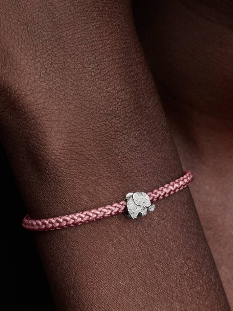 Strukturierter Elefant Mini-Charm Sterling-Silber