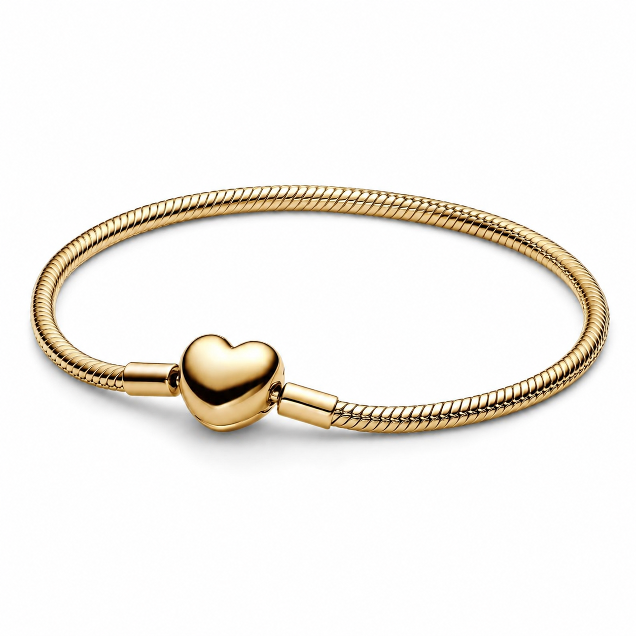 Gliederarmband Herz-Verschluss Vergoldet