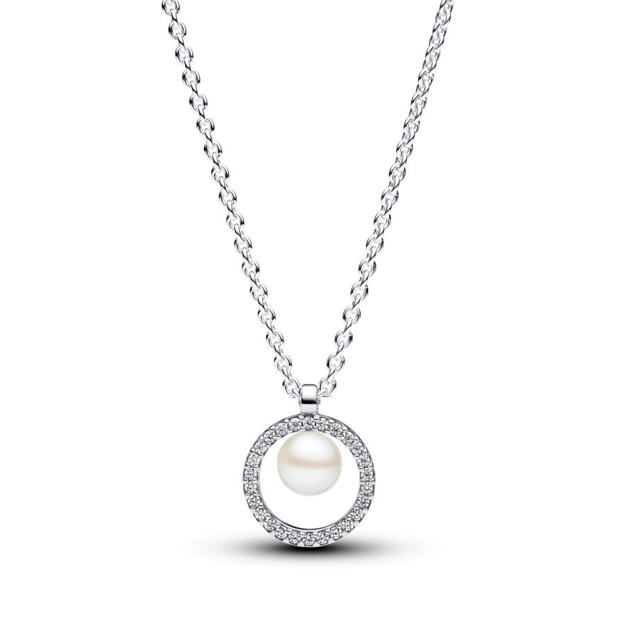 393165C01 Halskette Süßwasserzuchtperle Zirkonia Silber Hauptbild