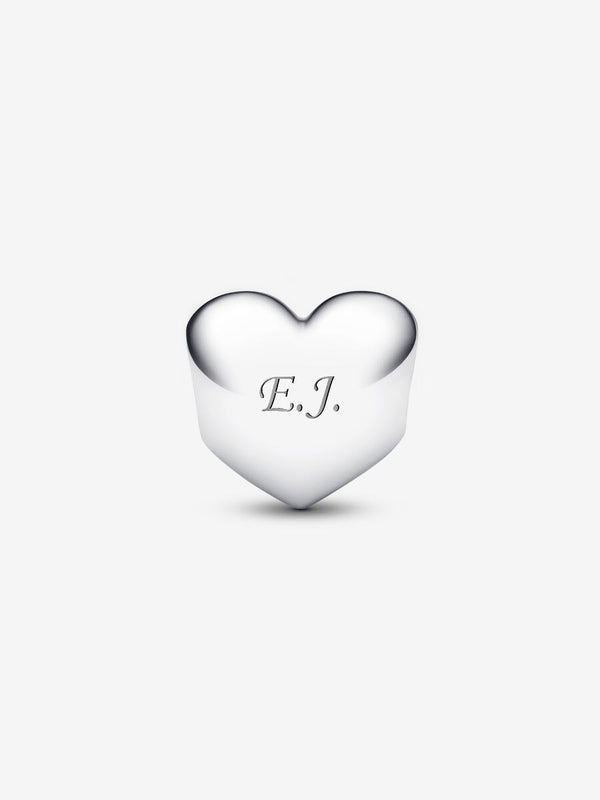 Gravierbares Roter Stein Herz-Charm Sterling-Silber