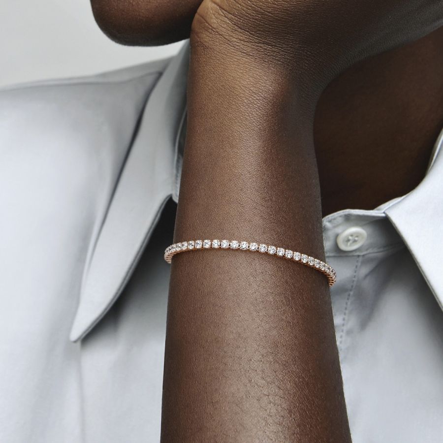 Tennisarmband Funkelnd Rosé Vergoldet Zweitbild