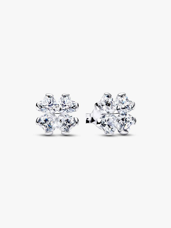 Funkelndes Glückskleeblatt Ohrstecker Sterling-Silber
