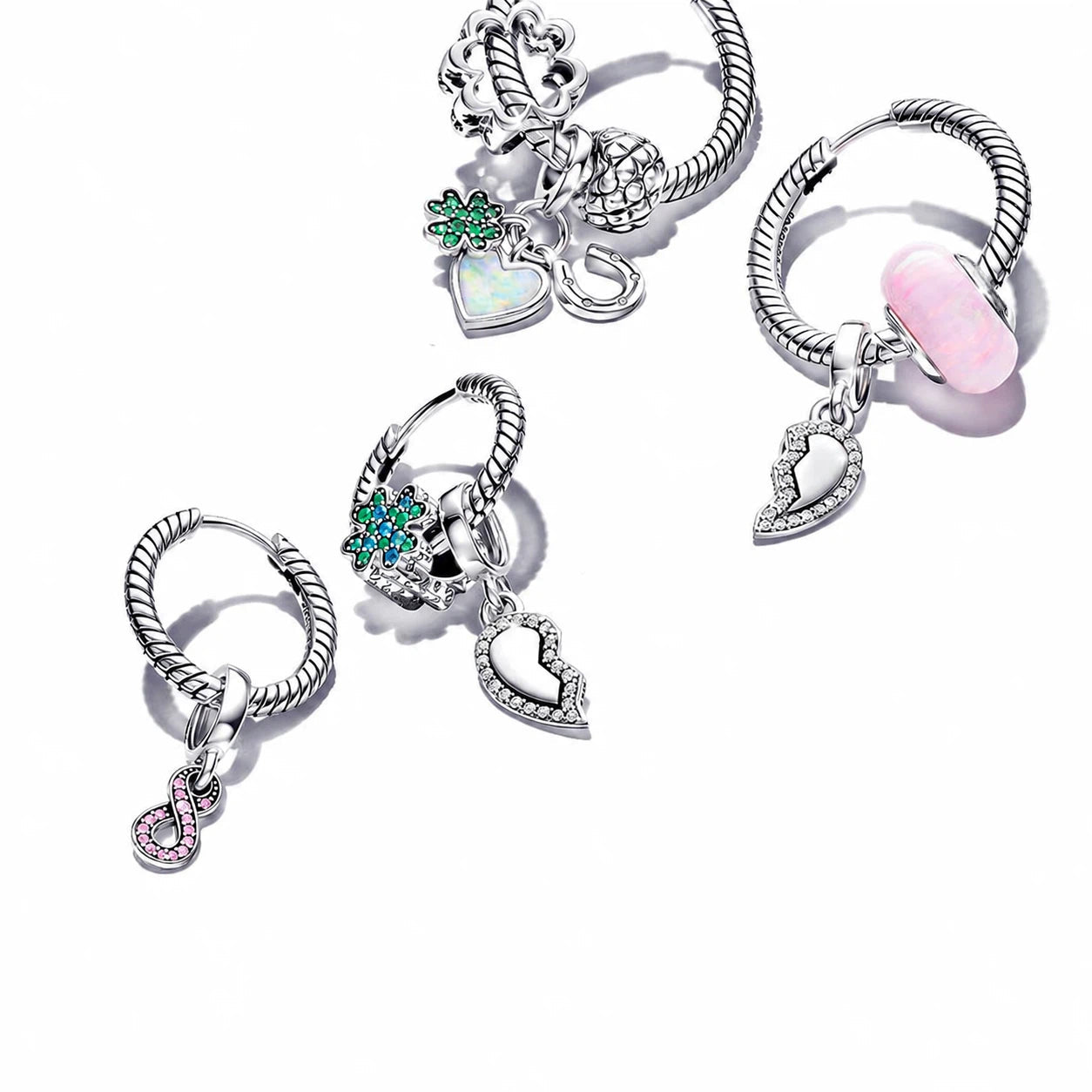 Charm-Ohrringe Creolen Moments Klein Sterling-Silber