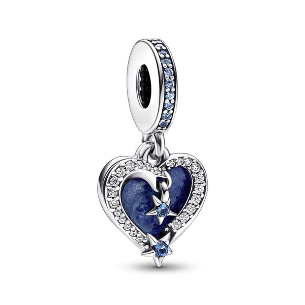 Charm-Anhänger Himmlische Sternschnuppe Herzen Silber