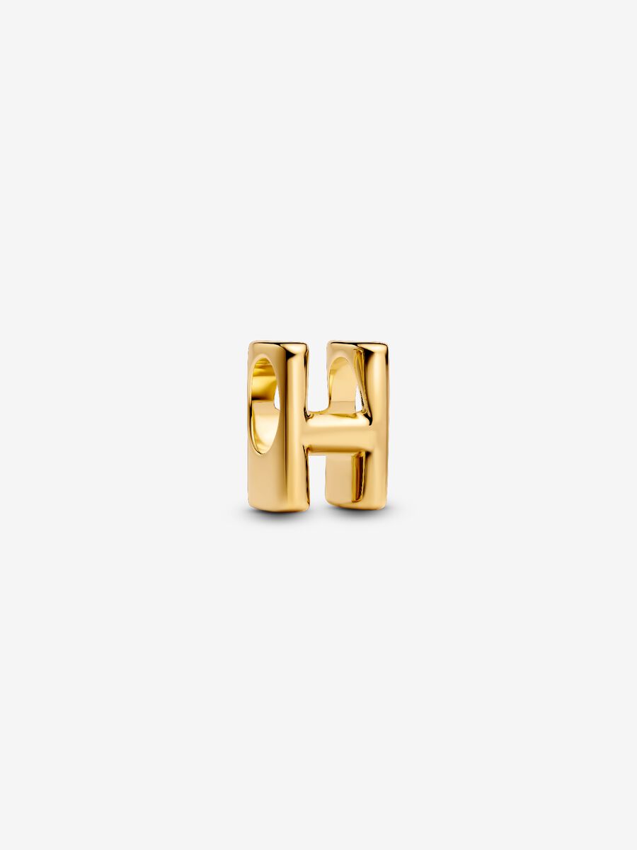 Buchstabe H Alphabet-Mini-Charm 14 Karat Vergoldung Zweitbild