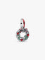 Weihnachtskranz Doppelter Charm-Anhänger Sterling-Silber