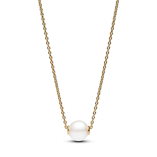 363167C01 Kette Collier Süßwasserzuchtperle Vergoldet