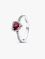Erhabenes Fuchsiafarbenes Herz Ring Sterling-Silber