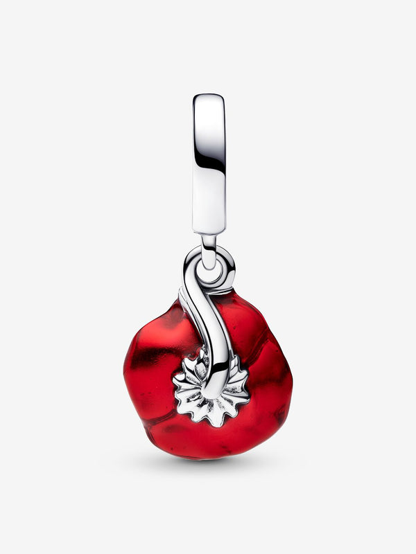 Roter Blume Charm-Anhänger Sterling-Silber