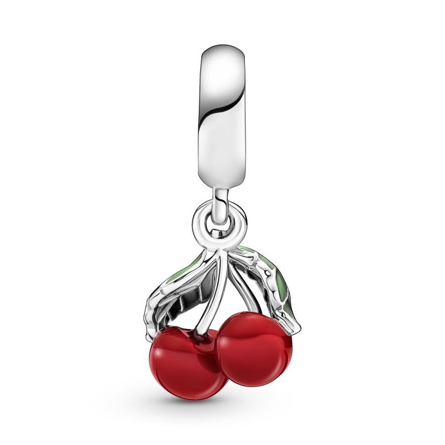 Charm-Anhänger Asymmetrische Kirsche Sterling-Silber