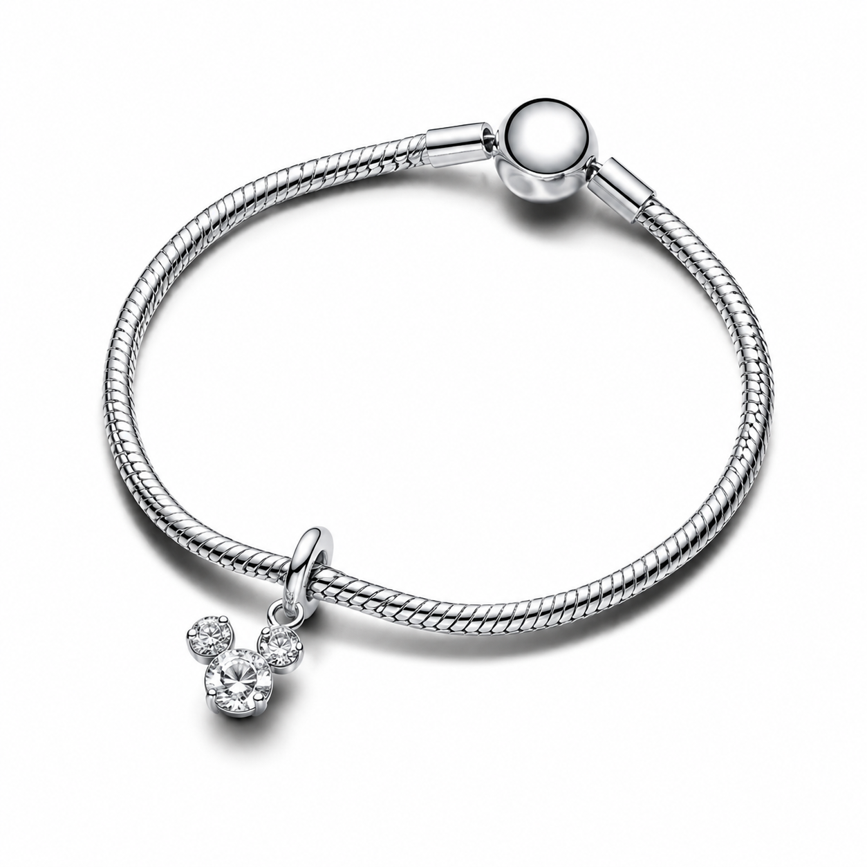 Charm-Anhänger Micky Maus Funkelnder Kopf Silhouette Zweitbild