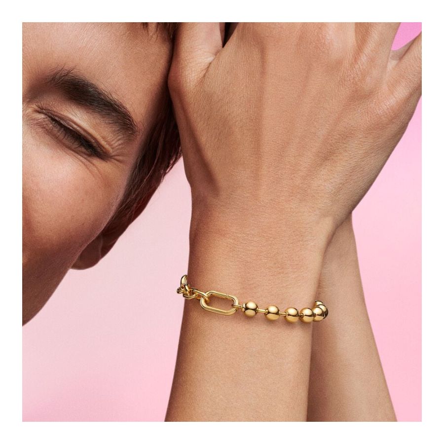 Gliederkettenarmband Metallperlen Vergoldet