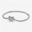 Gliederarmband mit Schmetterling-Verschluss Silber