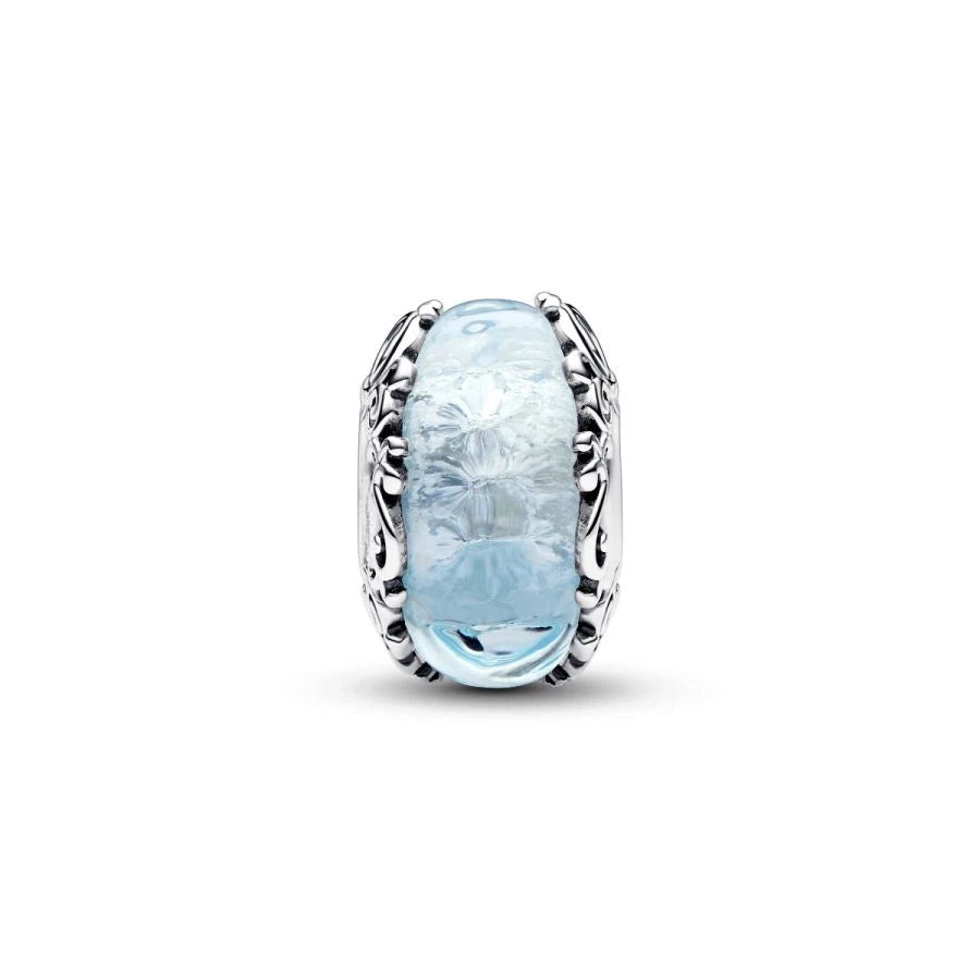 Charm Cinderella Murano-Glas Blau Silber Zweitbild