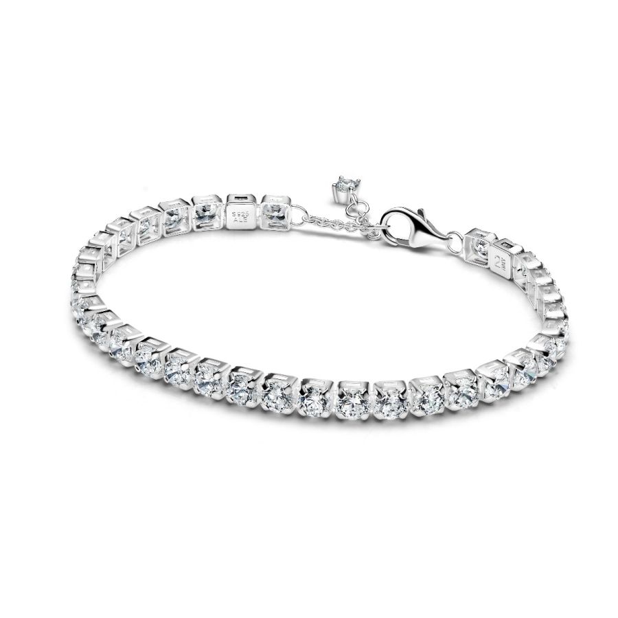 Tennisarmband Funkelnde Zirkonia Weiss Silber