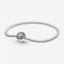 Schlangen-Gliederarmband Moments Strahlenkranz Silber
