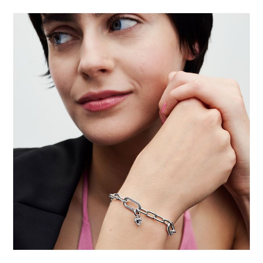 Mini-Charm-Anhänger Schlüsselloch Herz Zirkonia Silber Zweitbild