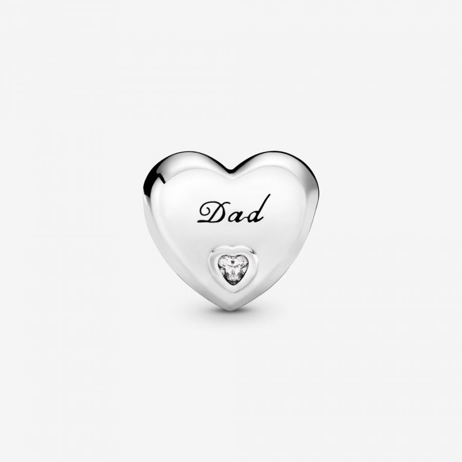 Charm Dad-Herz Sterling-Silber