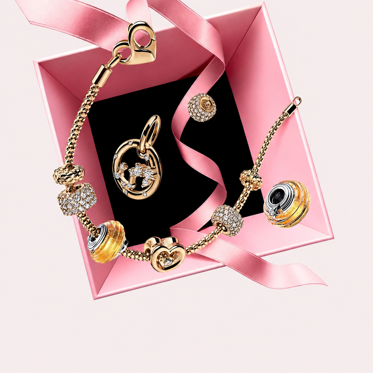 Gliederarmband Funkelndes Birnen-Kranz Zirkonia Silber