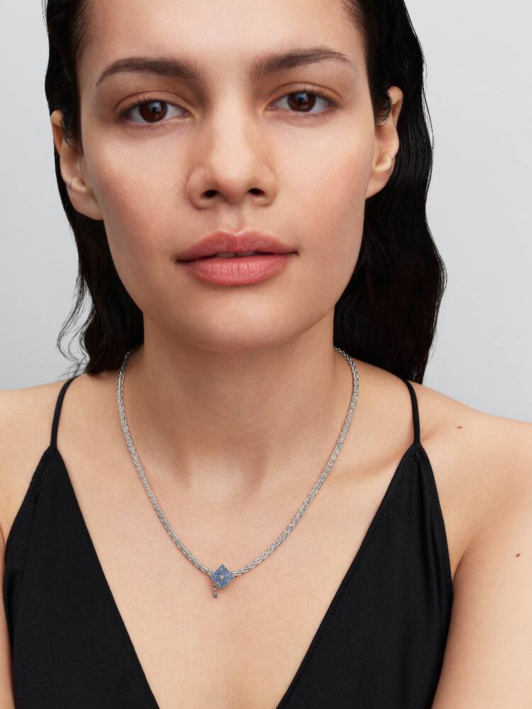 Funkelnde Blaue Absolventenmütze 2026 Charm Sterling-Silber