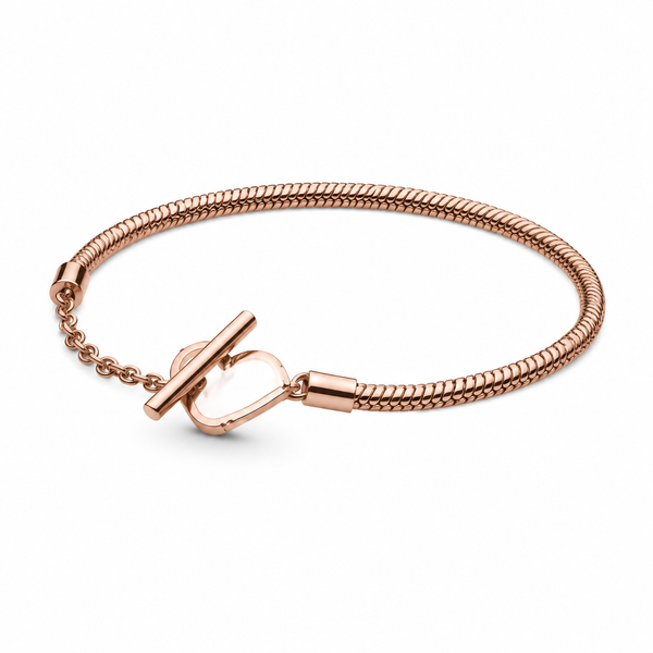 Armband Moments Herz T-Verschluss 14k Rosé Vergoldet