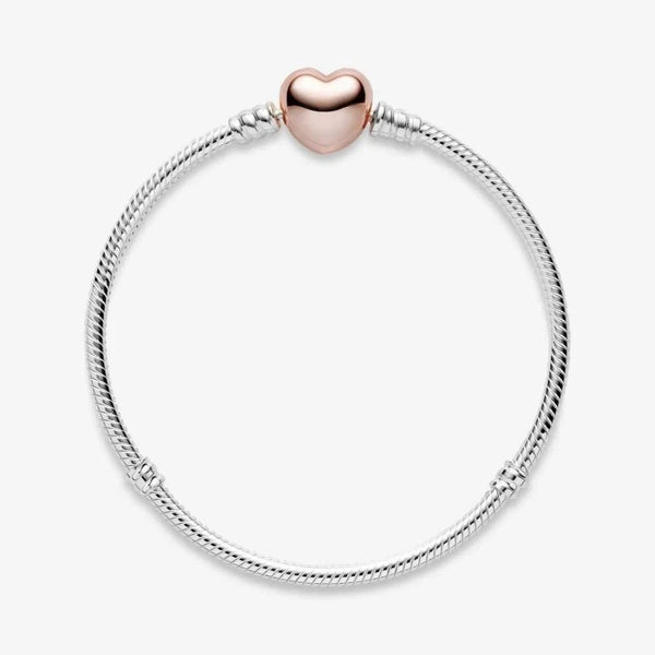 Rose  Schlangen-Gliederarmband mit Herz-Verschluss