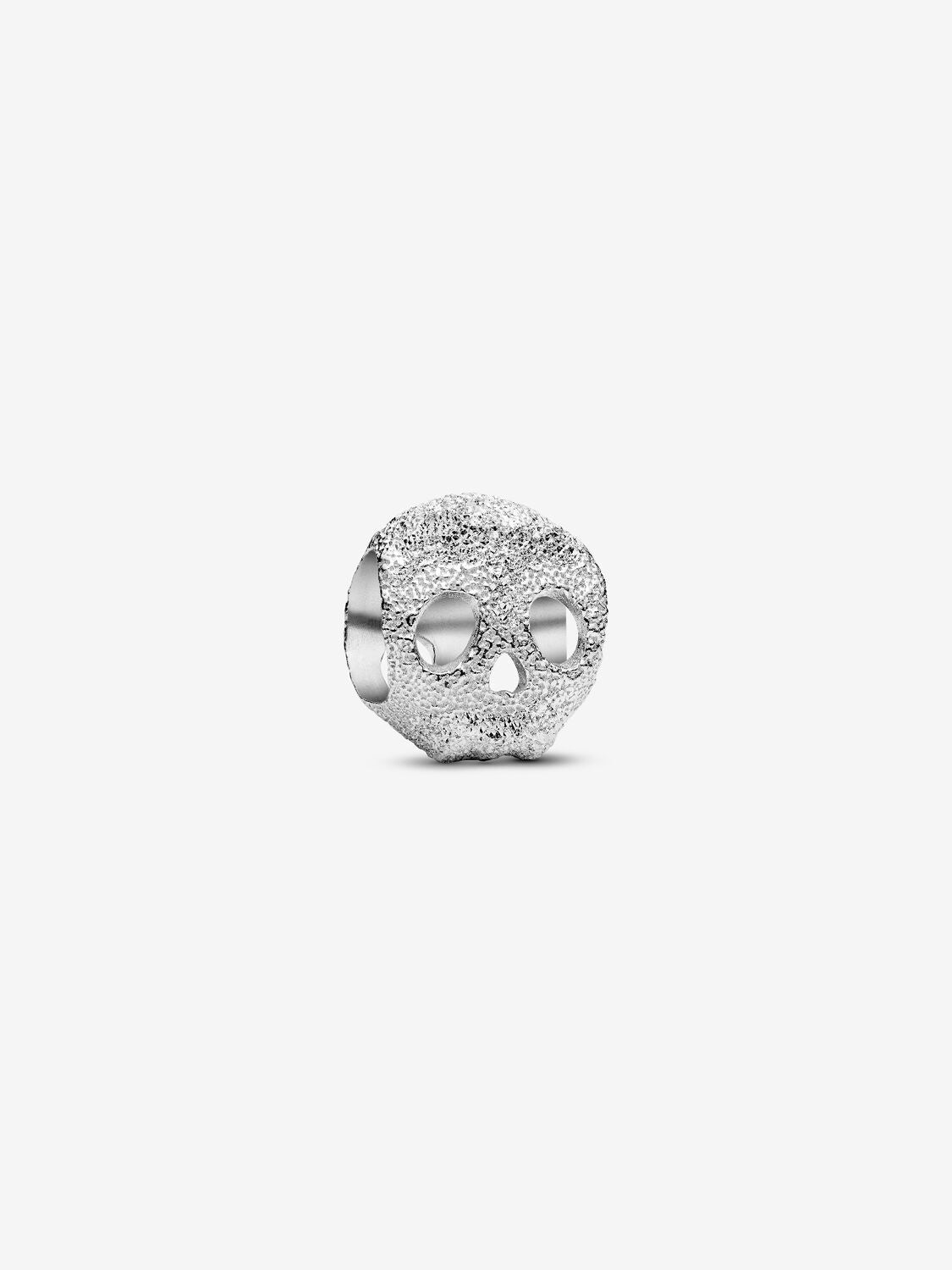 Strukturierter Totenkopf Mini-Charm Sterling-Silber Hauptbild