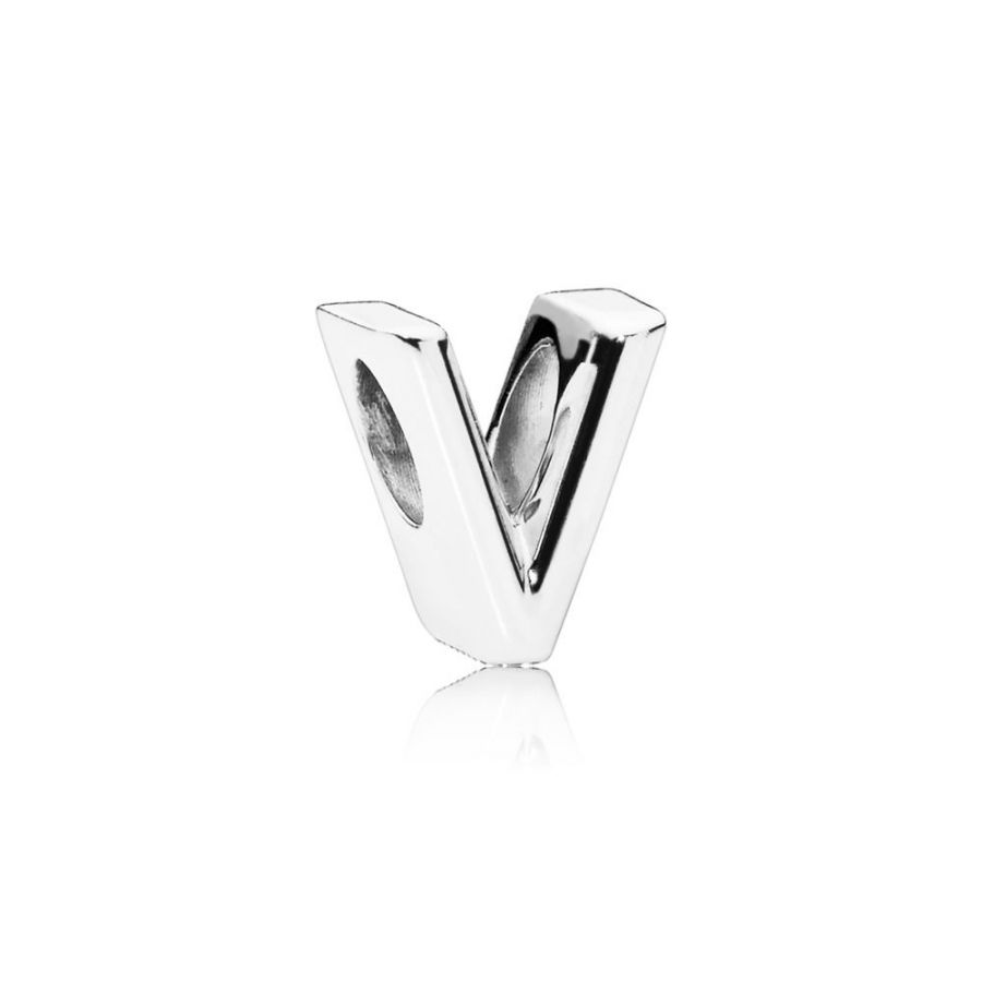 Charm Buchstabe Letter V Silber