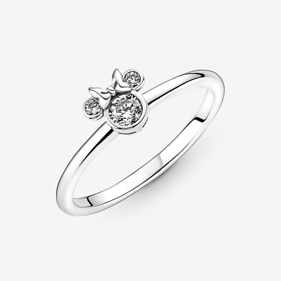 Ring Minnie Maus Funkelnder Kopf Sterling-Silber