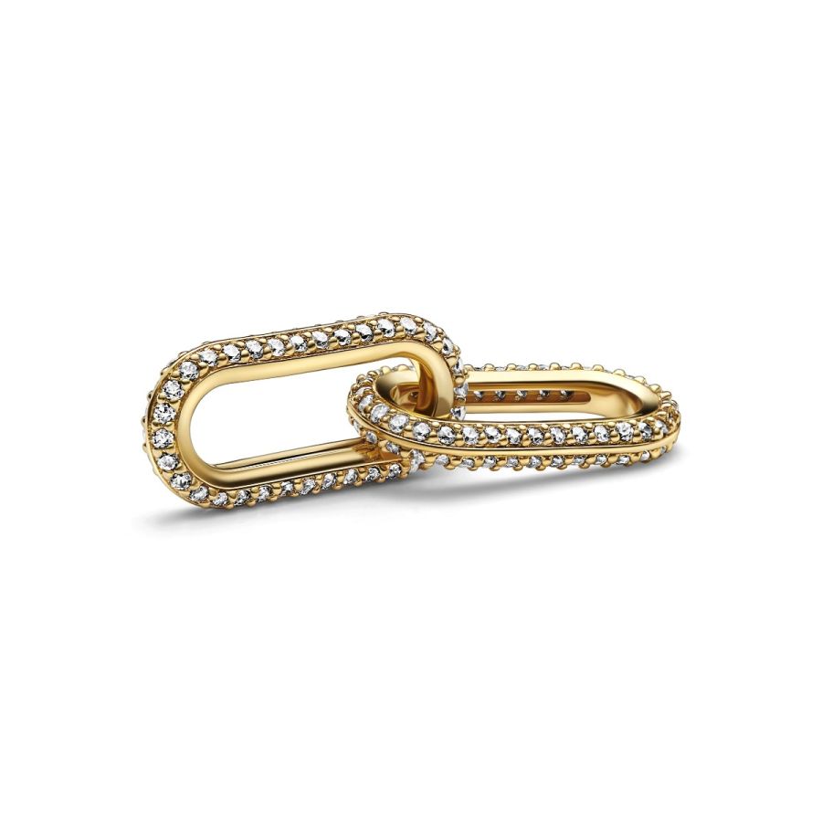 Charm Pavé Doppelter Styling-Link 14 Karat Vergoldet Hauptbild