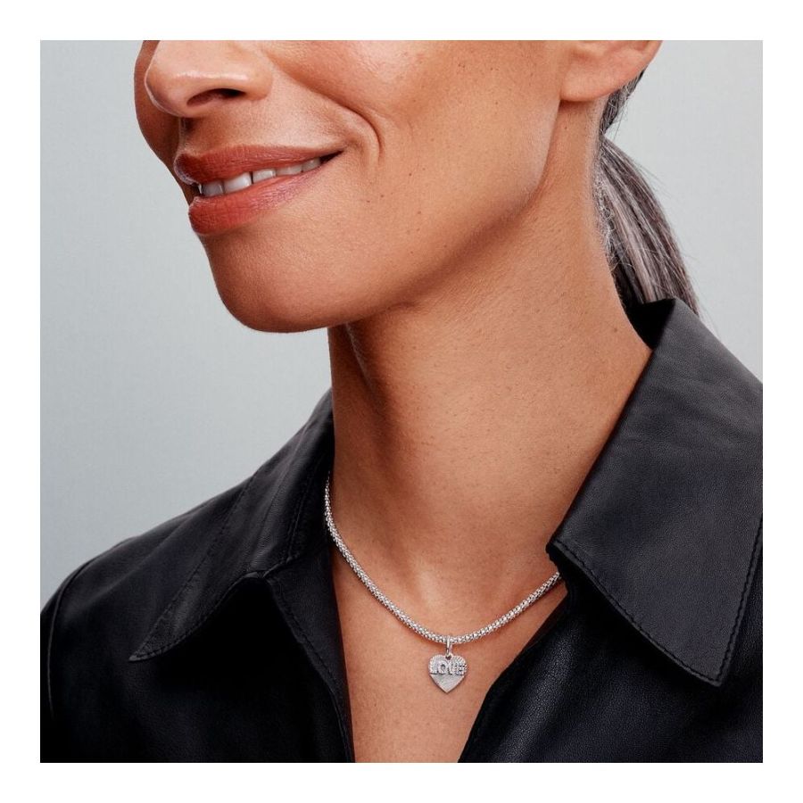 Charm-Anhänger Gravierbarer Love-Herz Zirkonia Silber Zweitbild