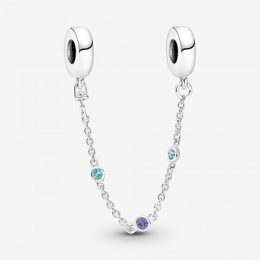 Komfortkette Drei Blaue Steine Sterling-Silber 5 cm Hauptbild