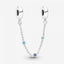 Komfortkette Drei Blaue Steine Sterling-Silber 5 cm