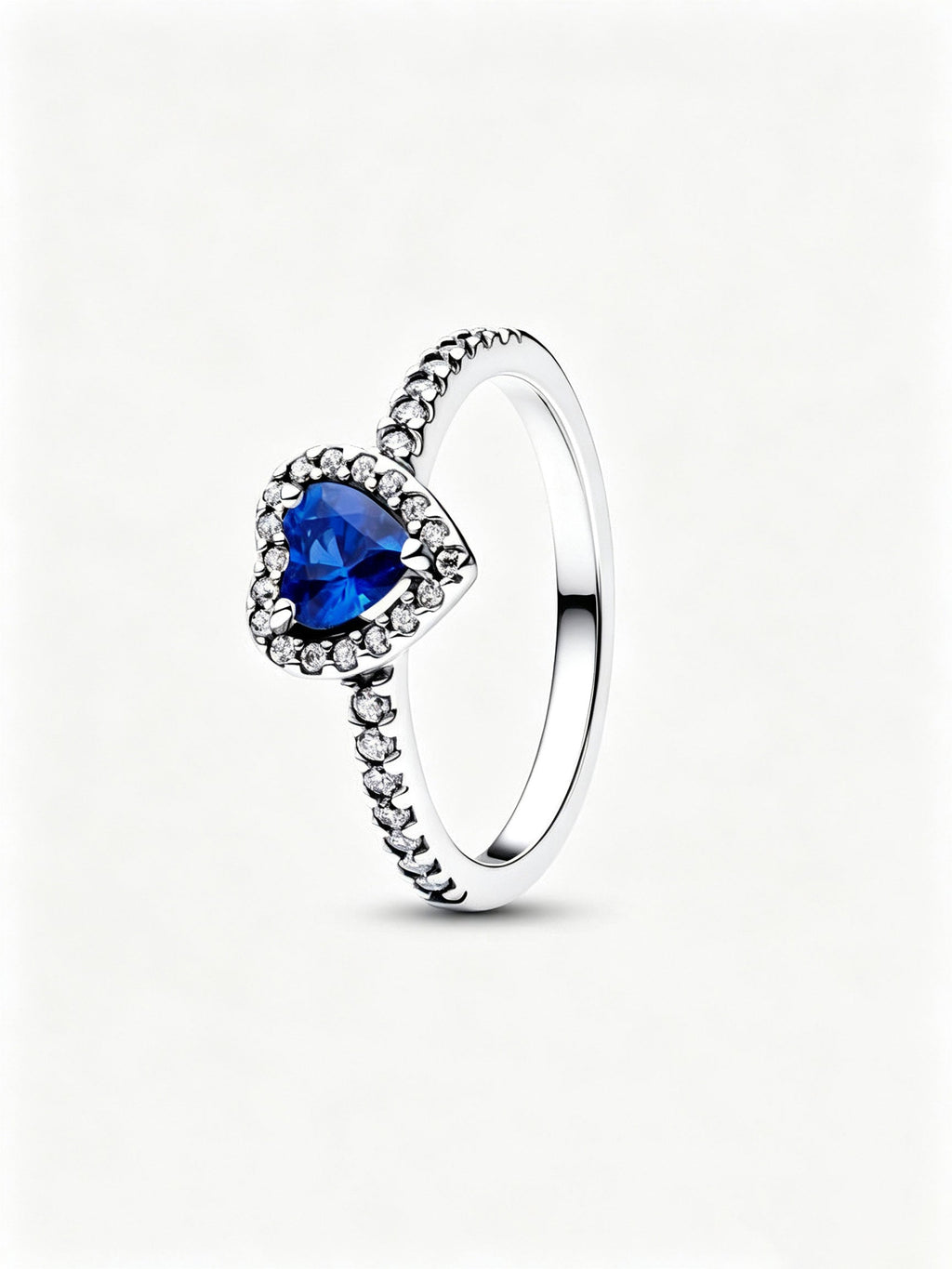 Erhabenes Prinzessinnenblaues Herz Ring Sterling-Silber