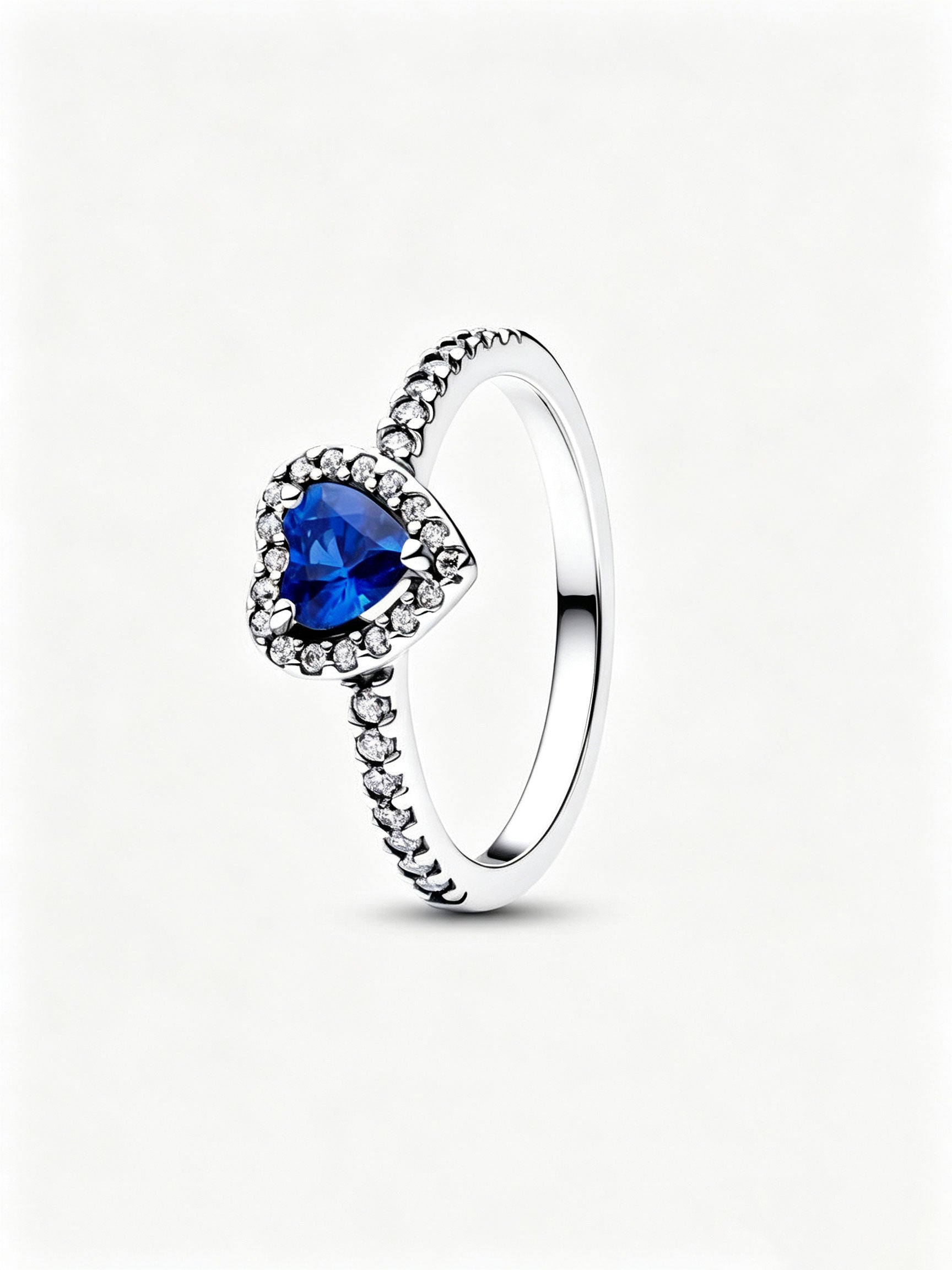Erhabenes Prinzessinnenblaues Herz Ring Sterling-Silber