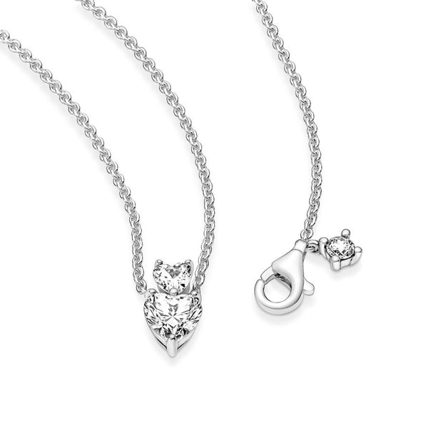 391229C01 Halskette mit Anhänger Doppelherz Sterling-Silber 45 cm