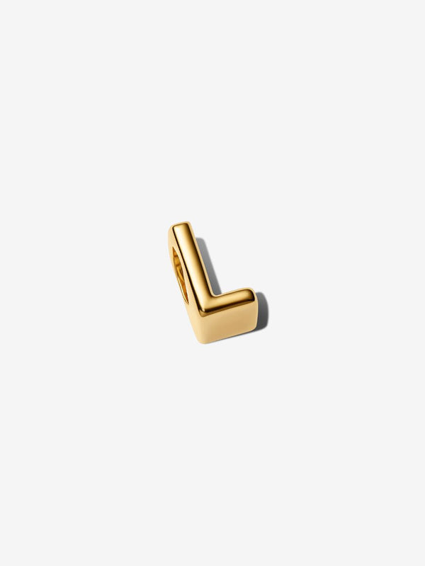 Buchstabe L Alphabet-Mini-Charm 14 Karat Vergoldung