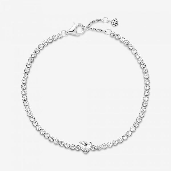 Tennisarmband Funkelndes Herz Zirkonia Silber