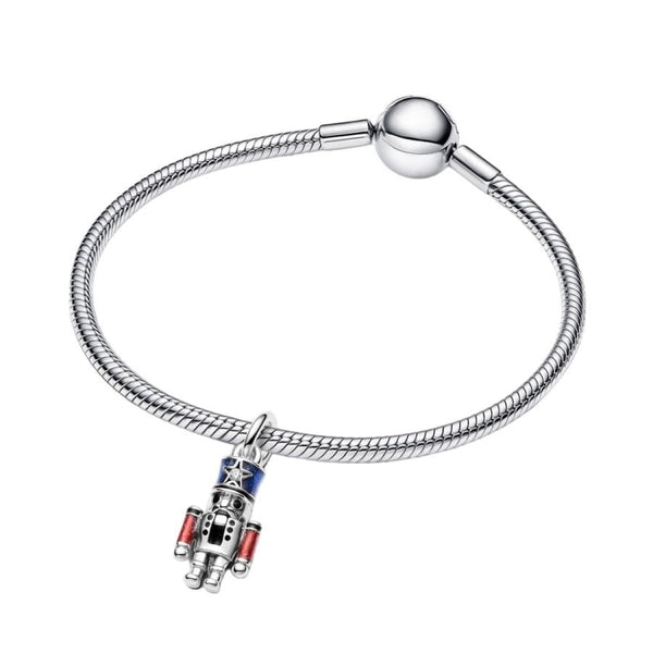 Charm-Anhänger Beweglicher Nussknacker Sterling-Silber