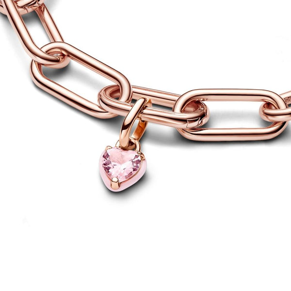 Mini-Charm-Anhänger Rosafarbenes Chakra-Herz Rosévergoldet
