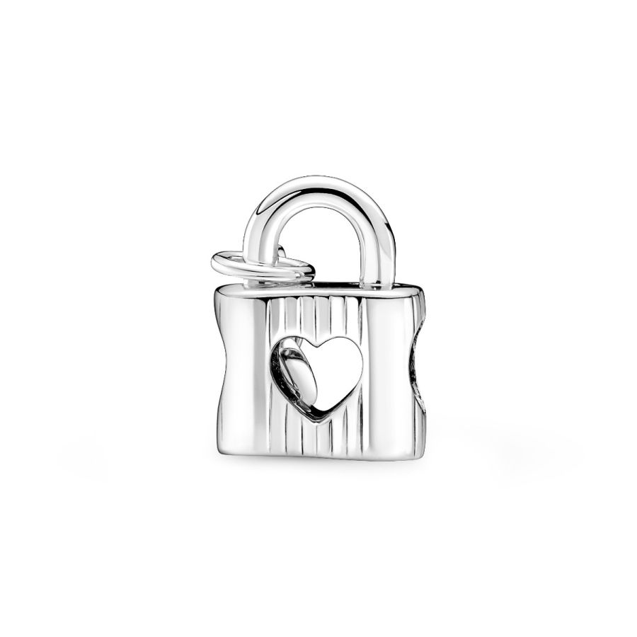 Charm Vorhängeschloss & Herzschlüssel Sterling-Silber Zweitbild