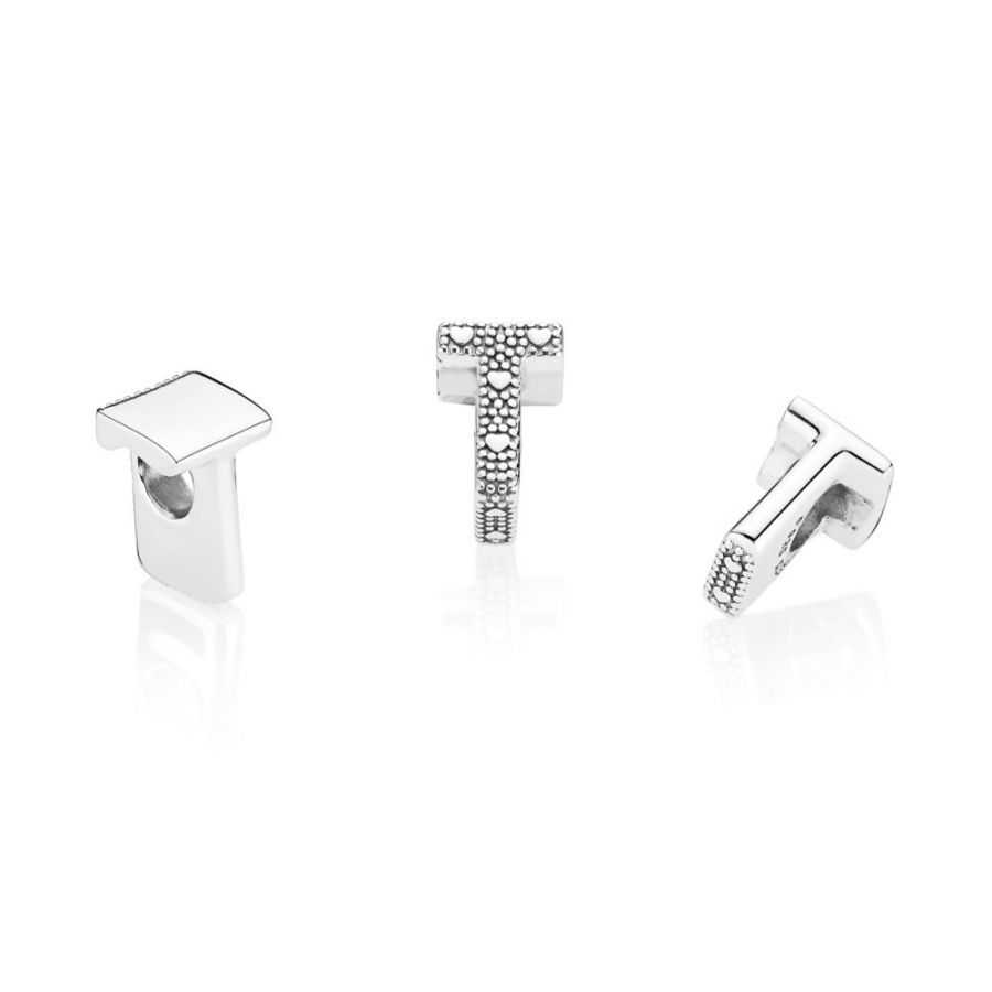 Charm Buchstabe Letter T Silber Zweitbild