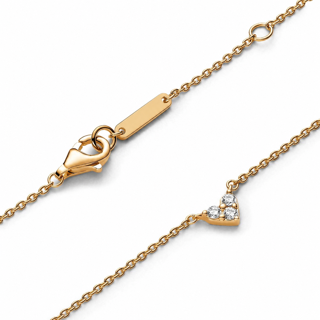 363014C01 Collier-Halskette Drei Sterne Herz Zirkonia Vergoldet