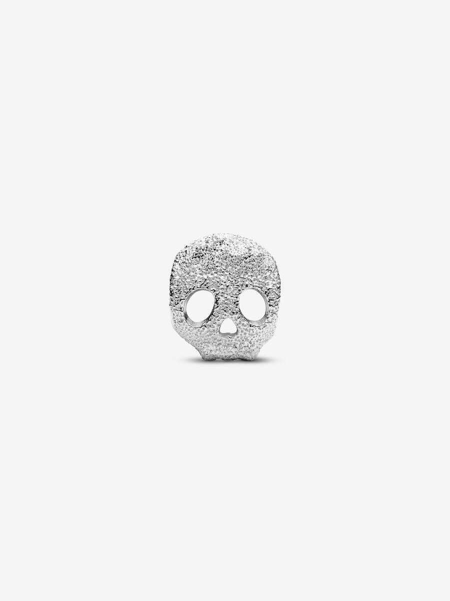 Strukturierter Totenkopf Mini-Charm Sterling-Silber