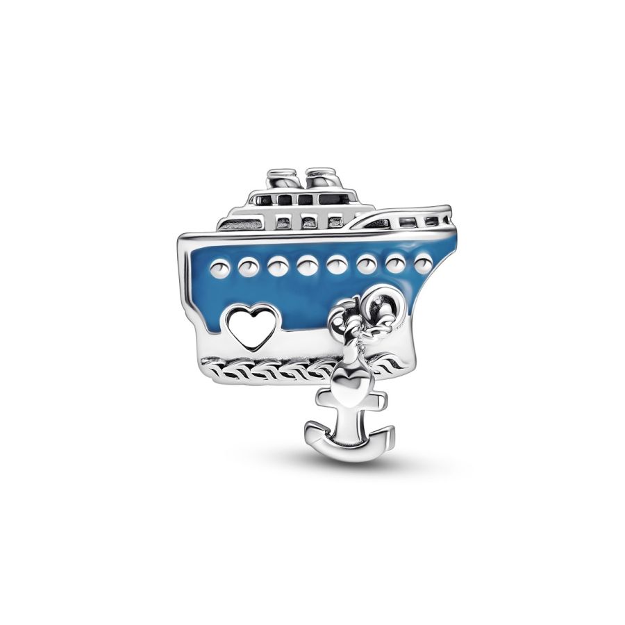 Charm Ankerndes Kreuzfahrtschiff Blau Sterling-Silber