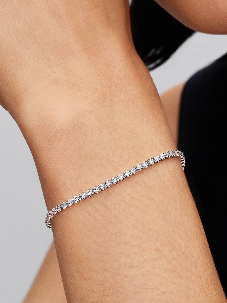 Funkelndes Tennisarmband Sterling-Silber
