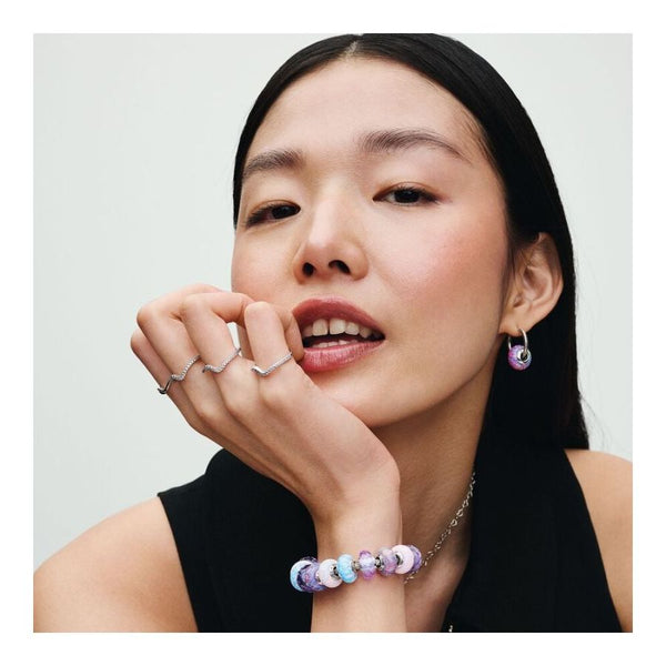 Charm Leuchtendes Violett Opal Silber