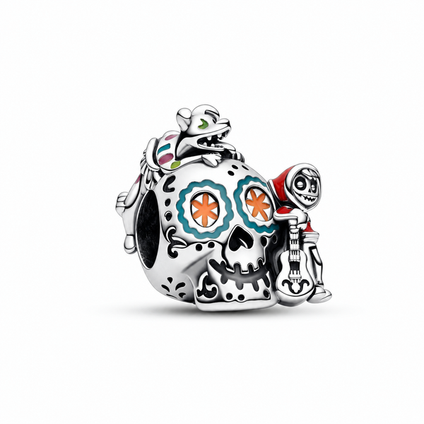 Pixar  Charm Coco Miguel & Dante Glow Totenkopf Silber
