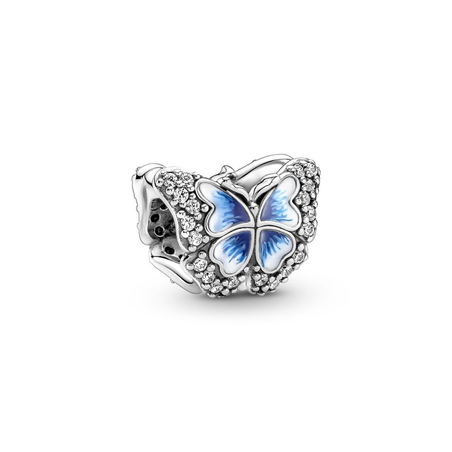 Charm Funkelndes Blauer Schmetterling Sterling-Silber Hauptbild
