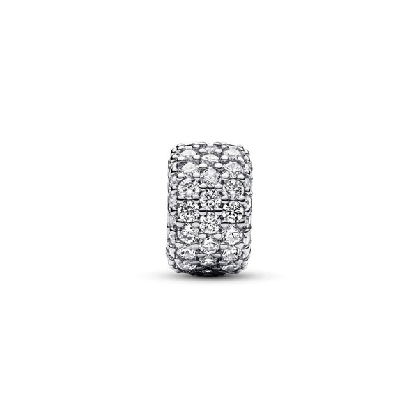 Charm Funkelndes Dreireihiges Pavé Zirkonia Silber